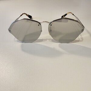 Prada  SPR 64T -1BC-2B0 Gold Brown Authentic Sunglasses , no case